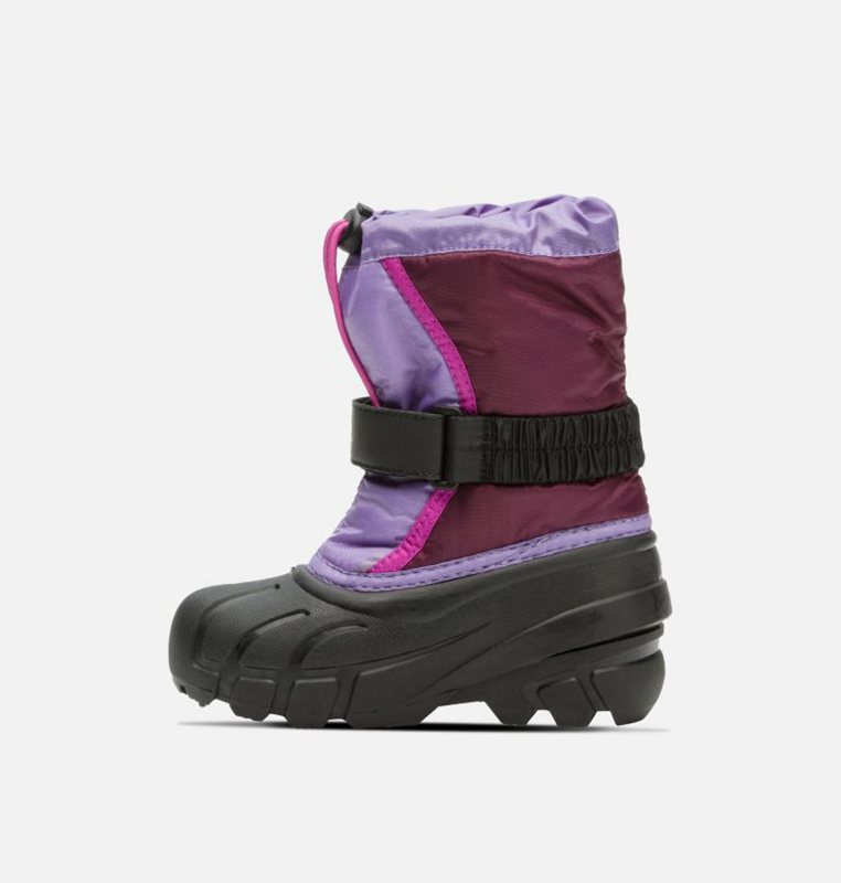 Kids Snow Boots Purple/Black - Sorel Childrens Flurry™ - 096537-TAS